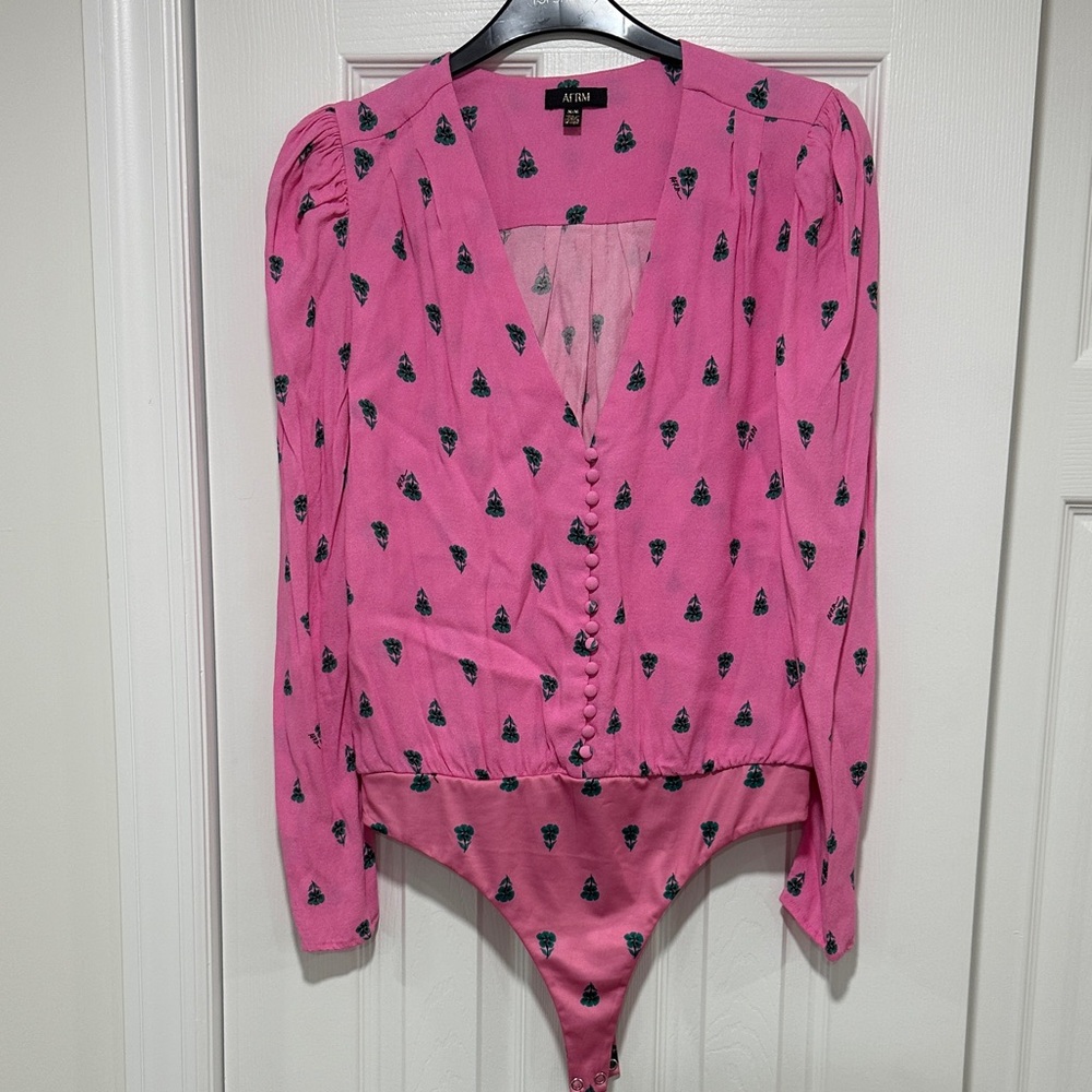 AFRM Pink Patterned Bodysuit